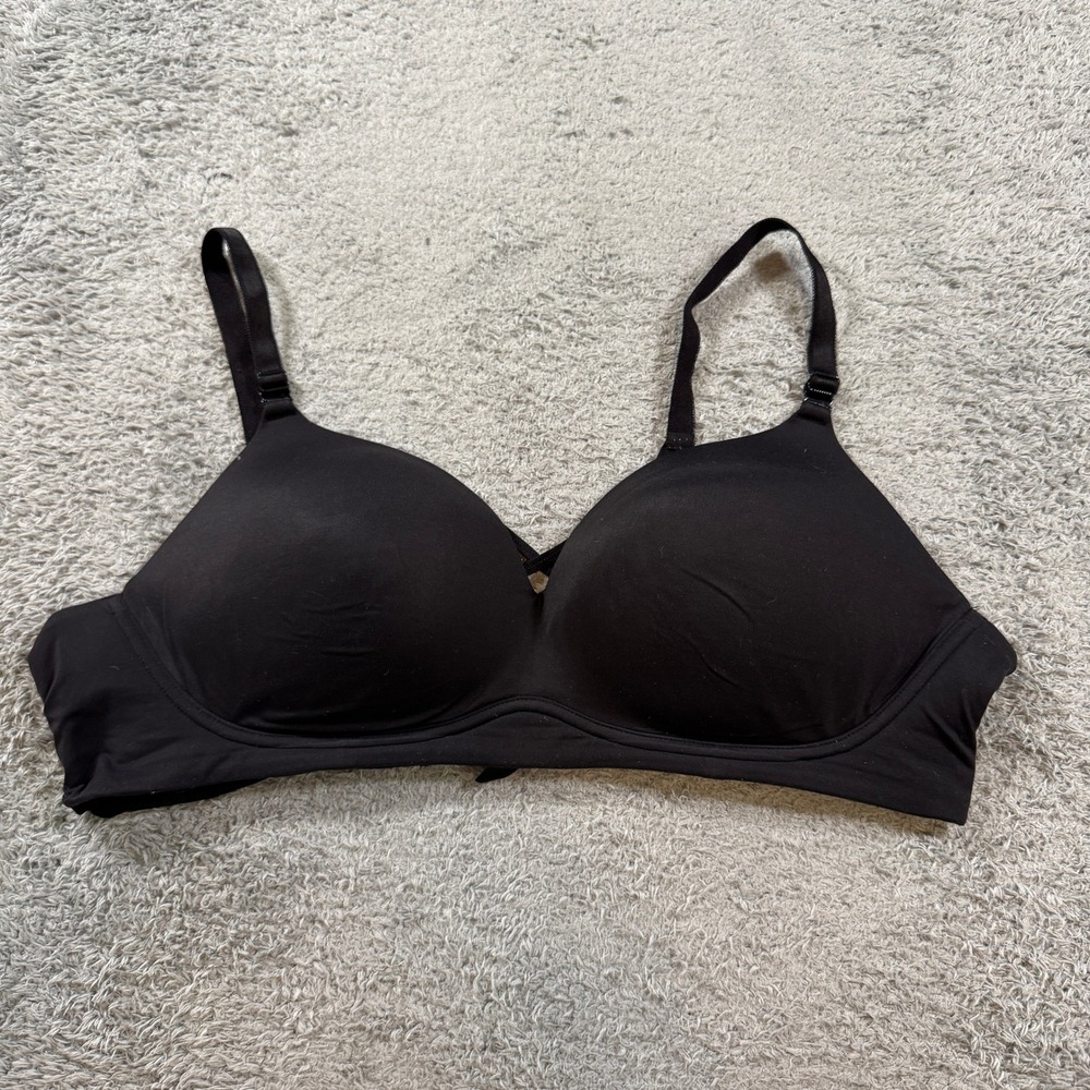Torrid Women Curve Wire-Free T-Shirt Bra 44C Black Solid Lightly Padded Support